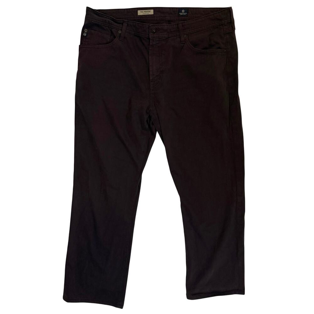 AG Adriano Goldschmied The Protégé Straight Leg Pants 38x34 Dark Burgundy Brown